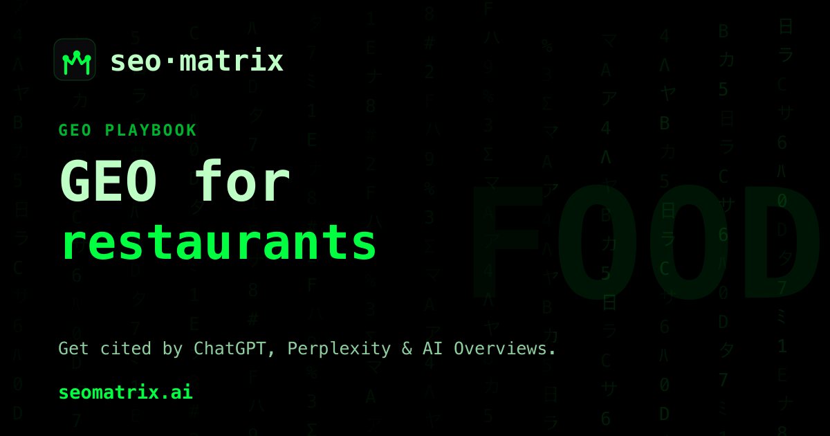 GEO for restaurants & HoReCa